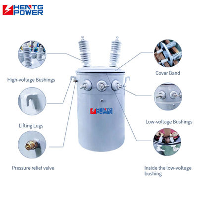 Qualität  Industrial Grade Pole Mounted Electrical Power Transformer 15kVA-100kVA 60Hz Frequency Fabrik