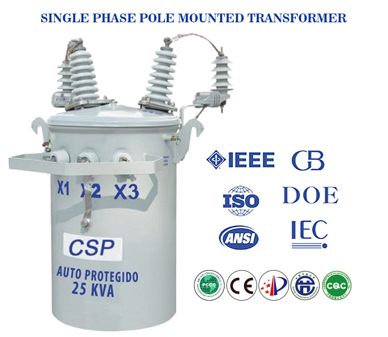 Aluminum Winding Oil Immersed Distribution Transformer 167kva 75kva 37.5kva Pole On Pole