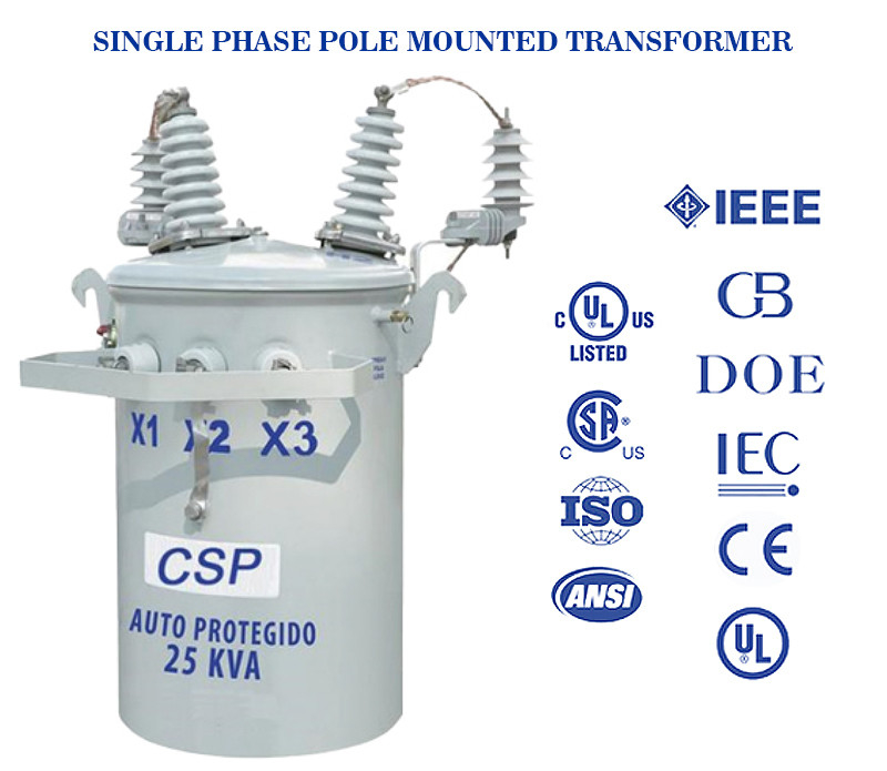 Variable Voltage Oil Immersed Distribution Transformer Mv Hv Pole Mounted Class H Insulation