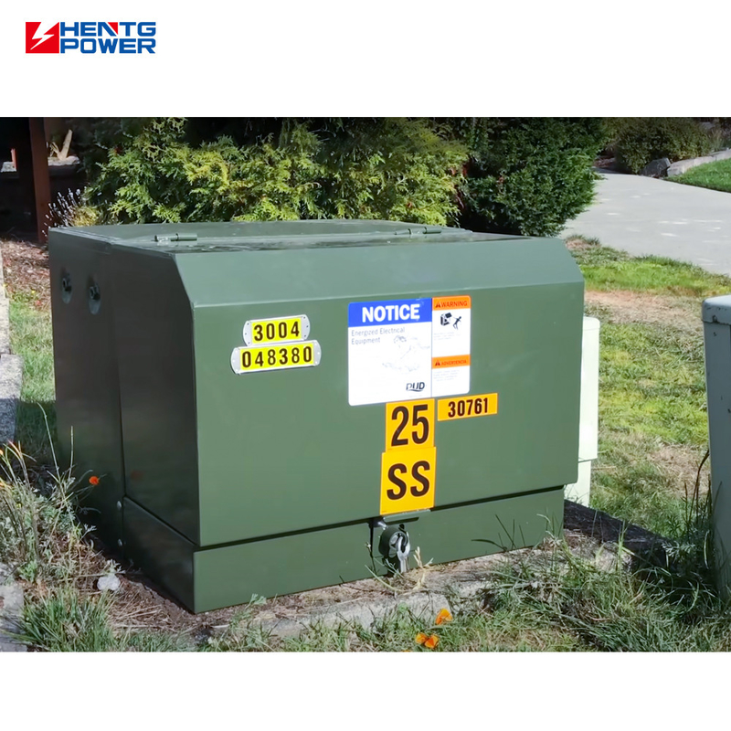 Transformador externo de distribuição de energia 15KVA 75KVA Transformador de fase única imerso em óleo montado em pad