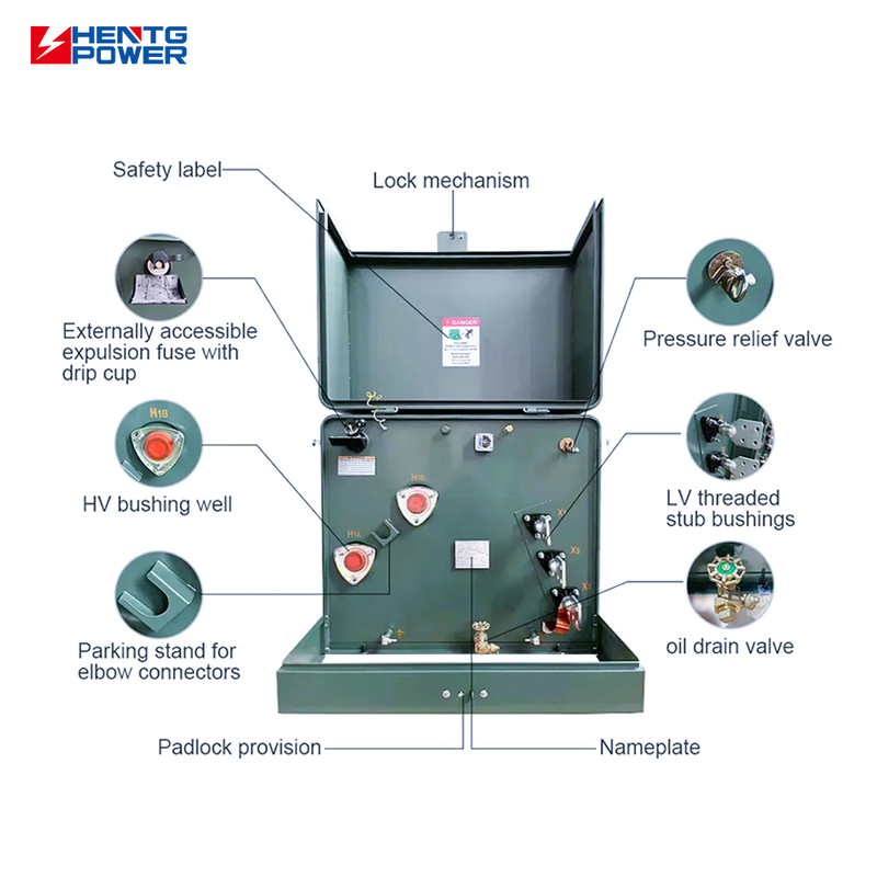 Stepdown Single Phase Pad Mounted Transformer 25Kva Mv Hv Oil Immersed Transformer