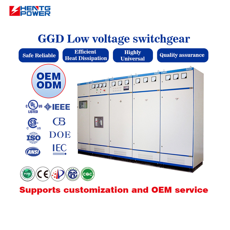 GGD Power Distribution Cabinet 50kw 150kw 3 Phase 380V 50Hz AC Low-Voltage Distribution Panel