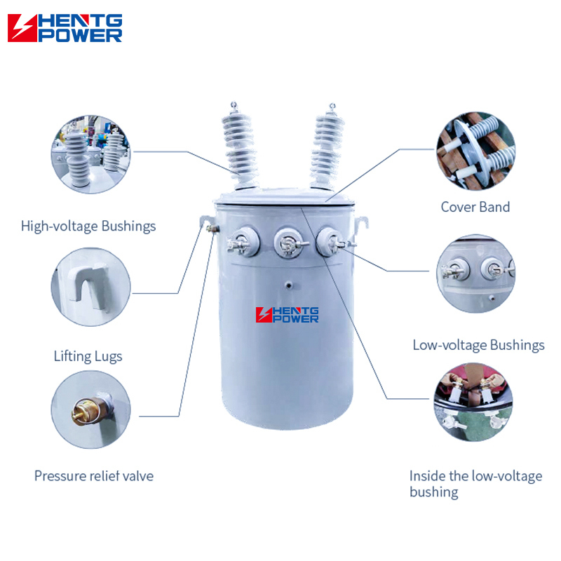 100KVA Outdoor Oil Immersed Transformer 480V/400V for Overhead Line Distribution