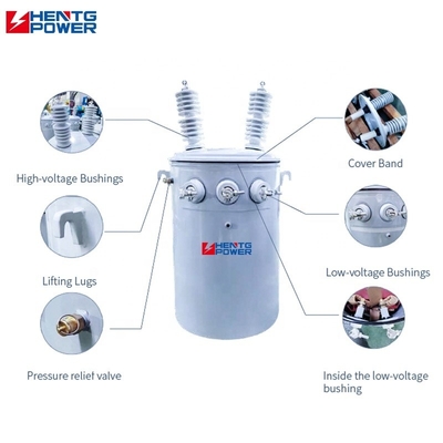 Aluminum Winding Oil Immersed Distribution Transformer 167kva 75kva 37.5kva Pole On Pole