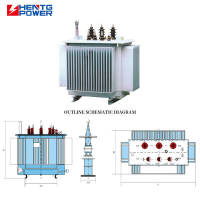 1600kVA High Reliability Oil Immersed Transformer with IP00 Protection and 65°C Temperature Rise for Outdoor Power Distribution